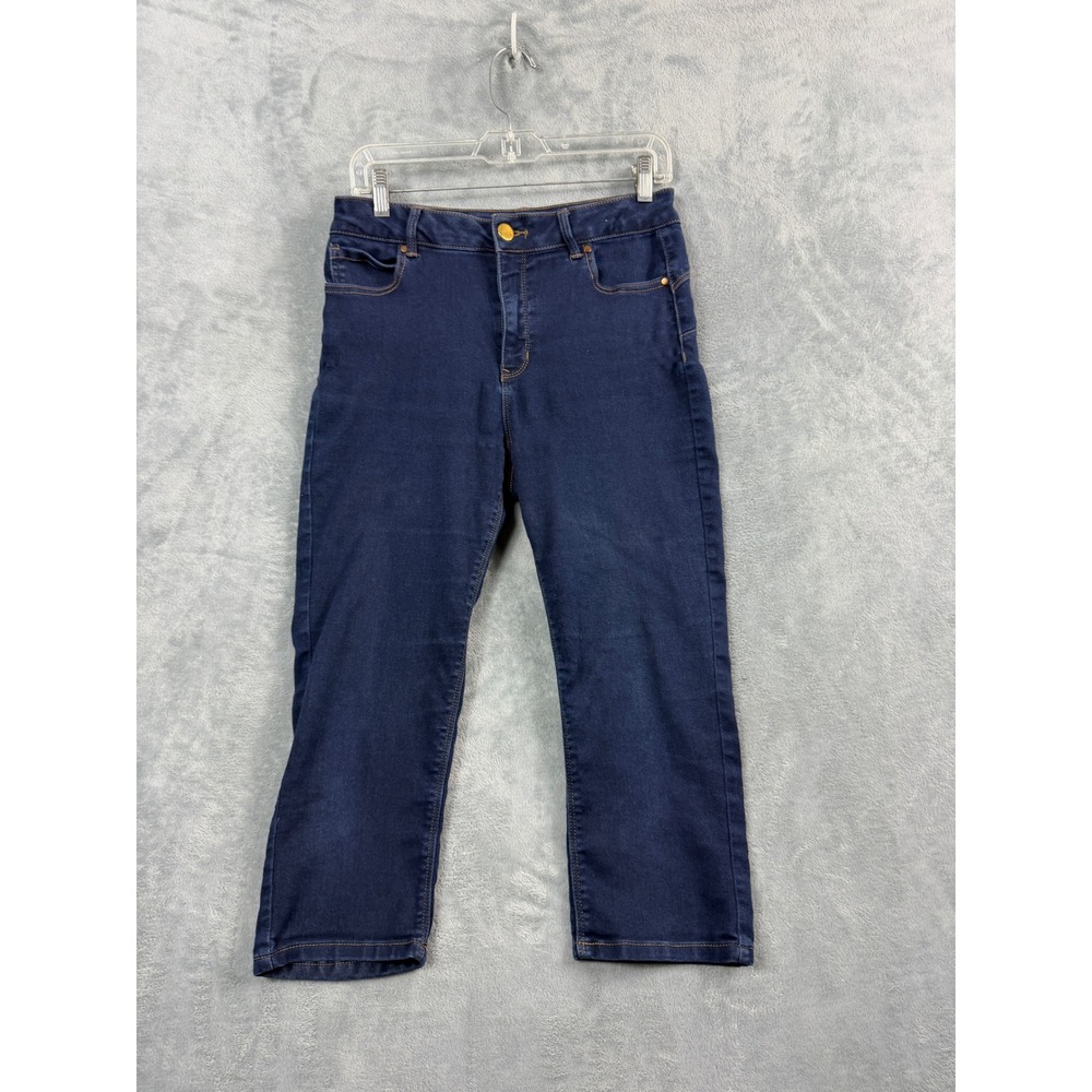D. Jeans Womens 10 Dark Wash Capri Jeans High Rise Stretch Denim Y2K Cropped